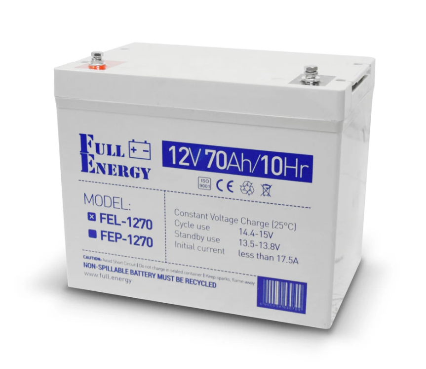 Акумулятор гелевий 12В 70 Аг для ДБЖ Full Energy FEL-1270